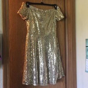 sequin gold dress